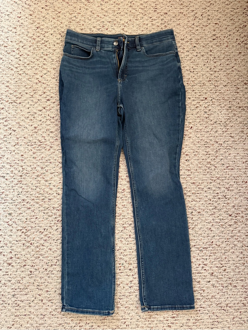 Lee Women’s Size 12 Stretch Straight Leg Jeans | Medium Wash